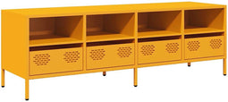 vidaXL - Tv-meubel - 135x39x43,5 - cm - koudgewalst - staal - mosterdgeel