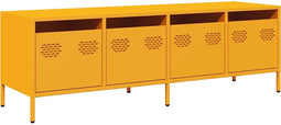 vidaXL - Tv-meubel - 135x39x43,5 - cm - koudgewalst - staal - mosterdgeel