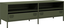 vidaXL - Tv-meubel - 135x39x43,5 - cm - koudgewalst - staal - olijfgroen