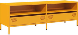vidaXL - Tv-meubel - 135x39x43,5 - cm - koudgewalst - staal - mosterdgeel