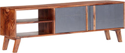 vidaXL - Tv-meubel - 140x30x45 - cm - massief - hout - grijs