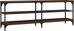 vidaXL - Tv-meubel - 140x30x50 - cm - bewerkt - hout - bruin - eikenkleur