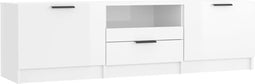 vidaXL - Tv-meubel - 140x35x40 - cm - bewerkt - hout - hoogglans - wit
