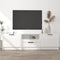 vidaXL - Tv-meubel - 140x35x40 - cm - bewerkt - hout - hoogglans - wit