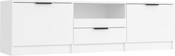 vidaXL - Tv-meubel - 140x35x40 - cm - bewerkt - hout - wit