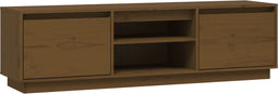 vidaXL - Tv-meubel - 140x35x40 - cm - massief - grenenhout - honingbruin