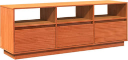 vidaXL - Tv-meubel - 140x37x50 - cm - massief - grenenhout - wasbruin