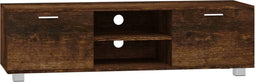 vidaXL - Tv-meubel - 140x40,5x35 - cm - bewerkt - hout - gerookt - eikenkleurig