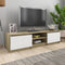 vidaXL - Tv-meubel - 140x40x35,5cm - bewerkt - hout - wit - en - sonoma - eikenkleurig