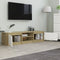 vidaXL - Tv-meubel - 140x40x35,5cm - bewerkt - hout - wit - en - sonoma - eikenkleurig
