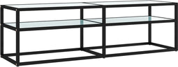 vidaXL - Tv-meubel - 140x40x40,5 - cm - gehard - glas - witmarmerkleurig