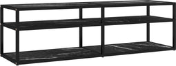 vidaXL - Tv-meubel - 140x40x40,5 - cm - gehard - glas - zwartmarmerkleurig