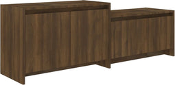 vidaXL - Tv-meubel - 146,5x35x50 - cm - bewerkt - hout - bruin - eikenkleur