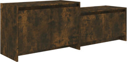 vidaXL - Tv-meubel - 146,5x35x50 - cm - bewerkt - hout - gerookt - eikenkleurig