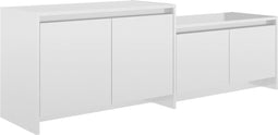vidaXL - Tv-meubel - 146,5x35x50 - cm - bewerkt - hout - hoogglans - wit