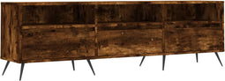 vidaXL - Tv-meubel - 150x30x44,5 - cm - bewerkt - hout - gerookt - eikenkleurig