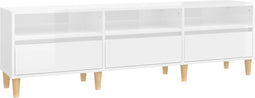 vidaXL - Tv-meubel - 150x30x44,5 - cm - bewerkt - hout - hoogglans - wit