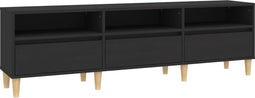 vidaXL - Tv-meubel - 150x30x44,5 - cm - bewerkt - hout - zwart