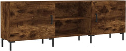 vidaXL - Tv-meubel - 150x30x50 - cm - bewerkt - hout - gerookt - eikenkleurig