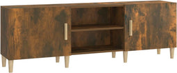 vidaXL - Tv-meubel - 150x30x50 - cm - bewerkt - hout - gerookt - eikenkleurig