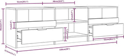 vidaXL - Tv-meubel - 150x33,5x45 - cm - bewerkt - hout - grijs - sonoma - eikenkleurig