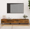 vidaXL - Tv-meubel - 150x34,5x30 - cm - bewerkt - hout - gerookt - eikenkleurig