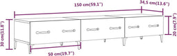 vidaXL - Tv-meubel - 150x34,5x30 - cm - bewerkt - hout - zwart