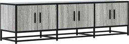 vidaXL - Tv-meubel - 150x35x41 - cm - bewerkt - hout - metaal - grijs - sonoma - eiken