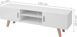 vidaXL - Tv-meubel - 150x35x48,5 - cm - MDF - hoogglans - wit