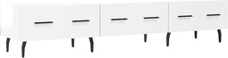 vidaXL - Tv-meubel - 150x36x30 - cm - bewerkt - hout - hoogglans - wit