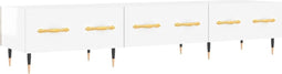 vidaXL - Tv-meubel - 150x36x30 - cm - bewerkt - hout - hoogglans - wit
