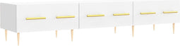 vidaXL - Tv-meubel - 150x36x30 - cm - bewerkt - hout - wit