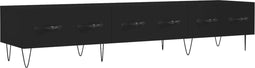 vidaXL - Tv-meubel - 150x36x30 - cm - bewerkt - hout - zwart