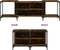vidaXL - Tv-meubel - 153x37x50 - cm - bewerkt - hout - gerookt - eikenkleurig