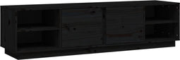 vidaXL - Tv-meubel - 156x40x40 - cm - massief - grenenhout - zwart
