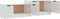 vidaXL - Tv-meubel - 158,5x36x45 - cm - bewerkt - hout - hoogglans - wit