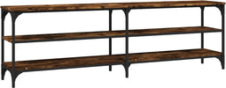 vidaXL - Tv-meubel - 160x30x50 - cm - bewerkt - hout - gerookt - eikenkleurig