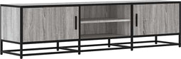 vidaXL - Tv-meubel - 160x35x41 - cm - bewerkt - hout - metaal - grijs - sonoma - eiken