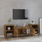 vidaXL - Tv-meubel - 160x35x55 - cm - bewerkt - hout - gerookt - eikenkleurig