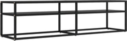vidaXL - Tv-meubel - 160x40x40,5 - gehard - glas - zwart