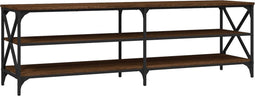 vidaXL - Tv-meubel - 160x40x50 - cm - bewerkt - hout - bruin - eikenkleur