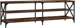 vidaXL - Tv-meubel - 160x40x50 - cm - bewerkt - hout - gerookt - eikenkleurig