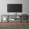vidaXL - Tv-meubel - 161x35x45 - cm - bewerkt - hout - en - ijzer - grijs - sonoma - eiken