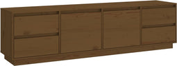 vidaXL - Tv-meubel - 176x37x47,5 - cm - massief - grenenhout - honingbruin