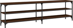 vidaXL - Tv-meubel - 180x30x50 - cm - bewerkt - hout - metaal - bruin - eikenkleur