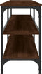 vidaXL - Tv-meubel - 180x30x50 - cm - bewerkt - hout - metaal - bruin - eikenkleur
