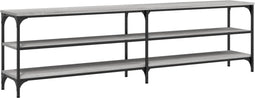 vidaXL - Tv-meubel - 180x30x50 - cm - bewerkt - hout - metaal - grijs - sonoma - eiken