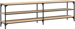 vidaXL - Tv-meubel - 180x30x50 - cm - bewerkt - hout - metaal - sonoma - eikenkleurig