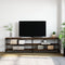 vidaXL - Tv-meubel - 180x30x50 - cm - bewerkt - hout - metaal - gerookt - eikenkleurig