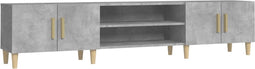 vidaXL - Tv-meubel - 180x31,5x40 - cm - bewerkt - hout - betongrijs